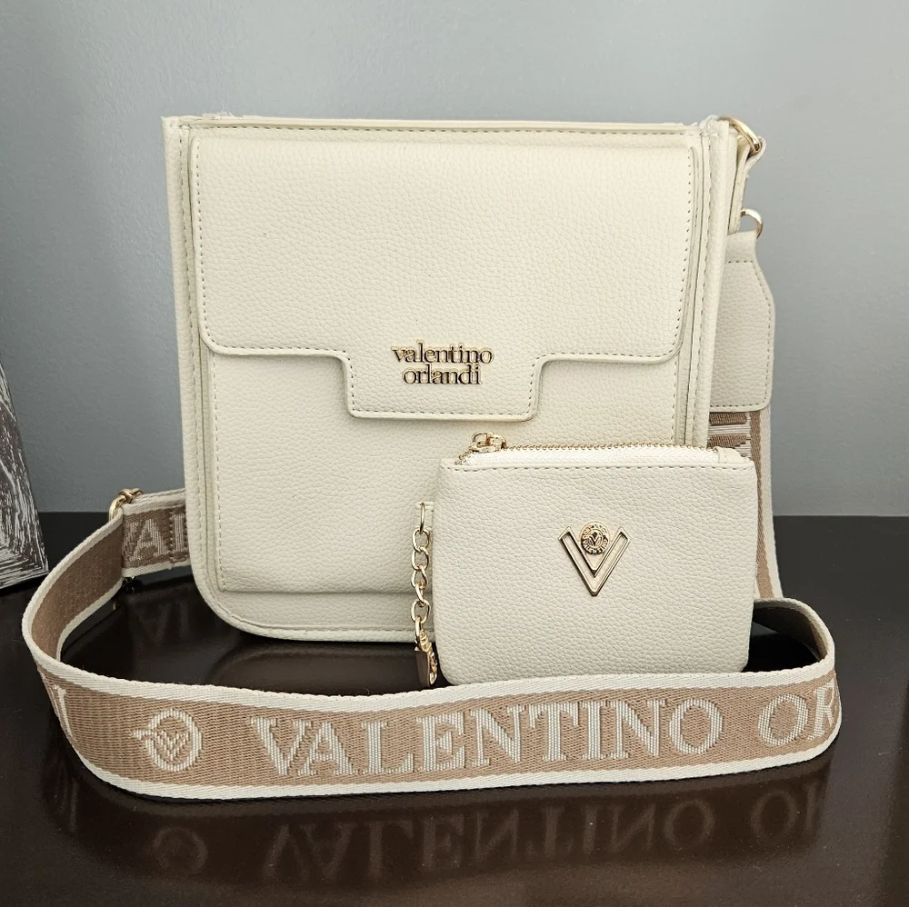 Valentino Orlandi Elegant Cream Crossbody Bag Set - Picture 1 of 7